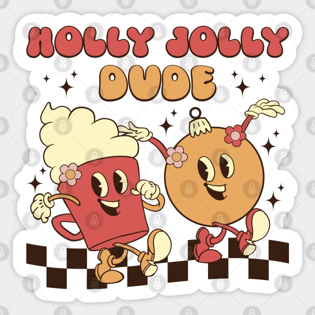 Holly Jolly Dude Sticker by MZeeDesigns